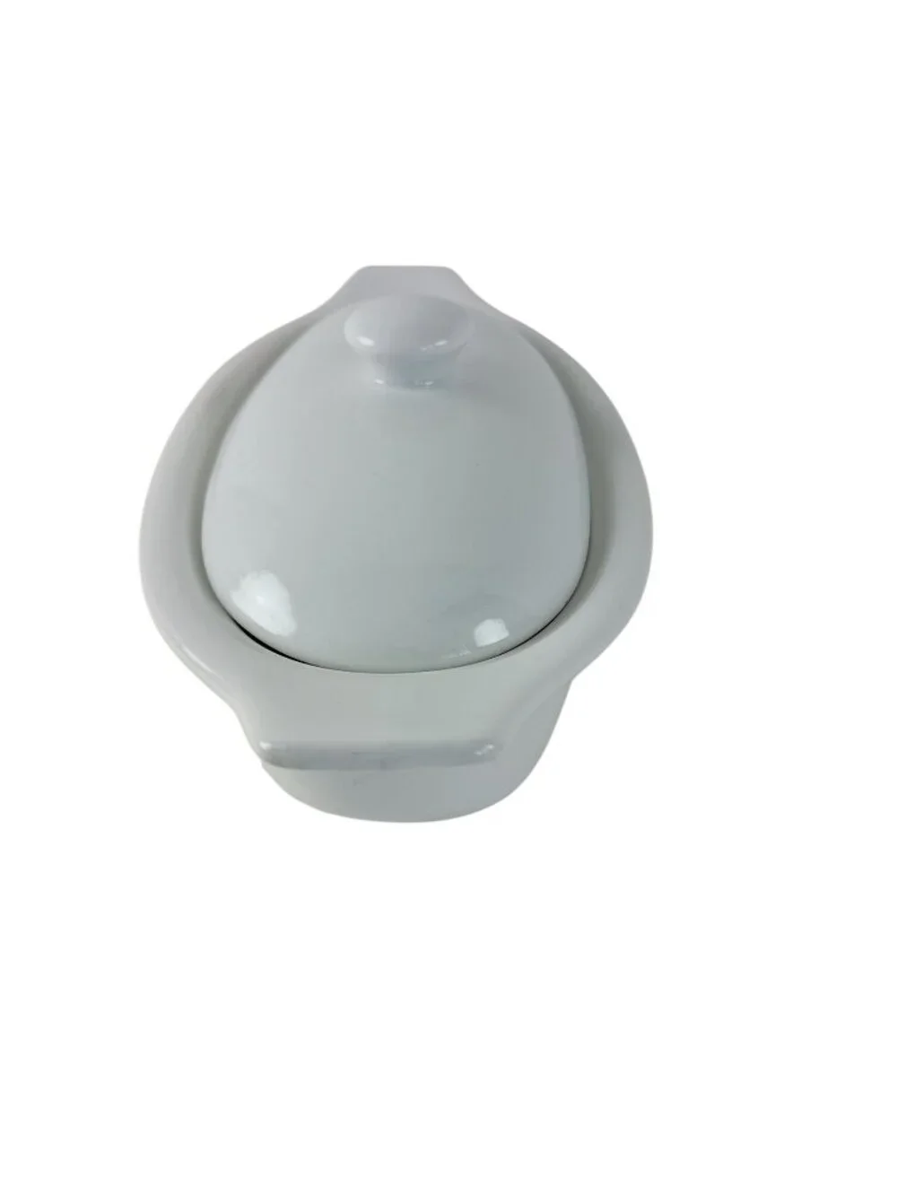 White Porcelain Oval Boat Butter Dish With Lid 8.5